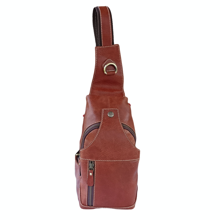 Compact Leather Travel Backpack