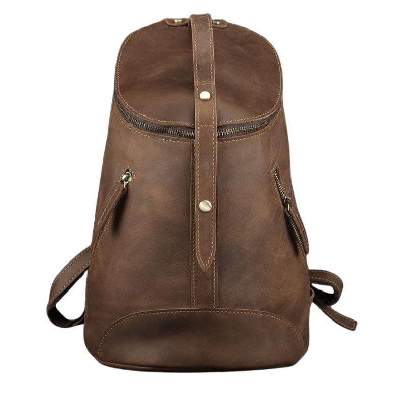 Retro Leather College Backpack