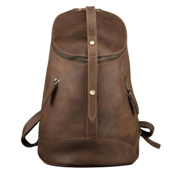 Retro Leather College Backpack