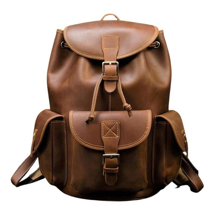 Unisex Distressed Leather Backpack