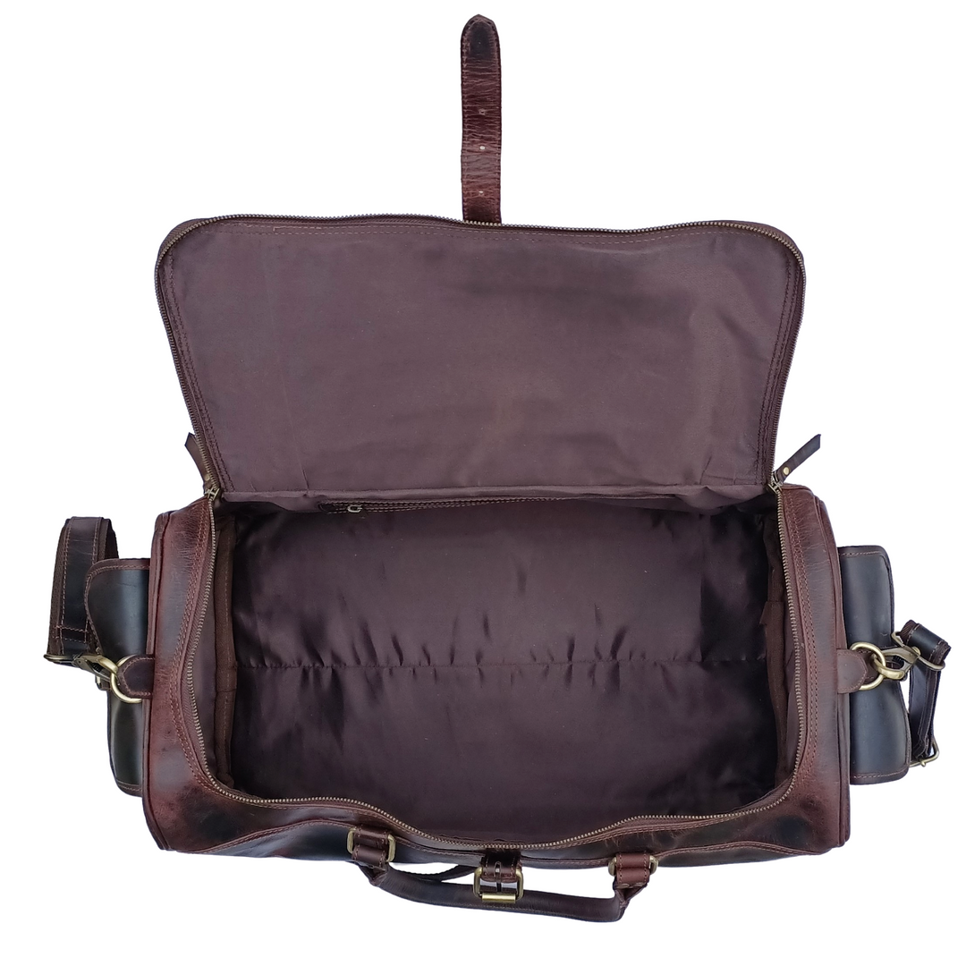 Durable Hard Wax Leather Travel Tote