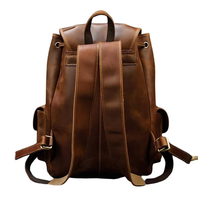Unisex Distressed Leather Backpack