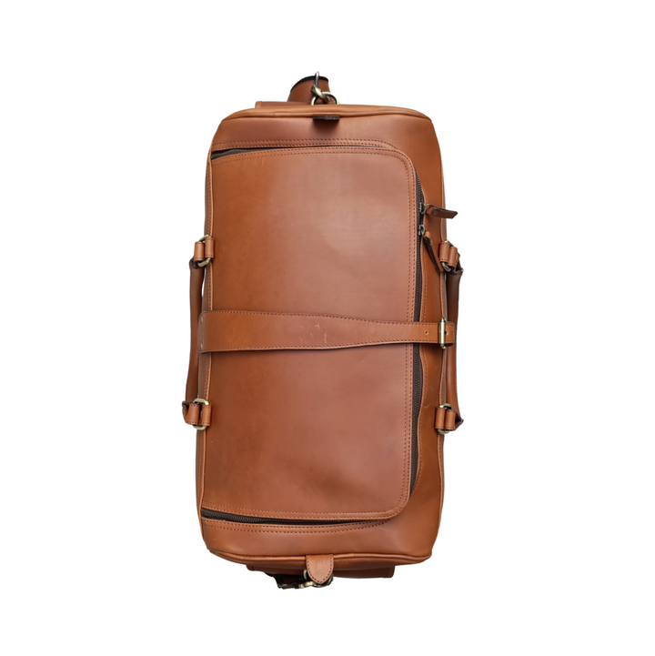 Tan Leather Travel Tote
