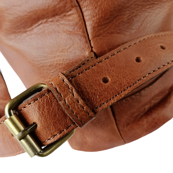 Deep Brown Leather Backpack