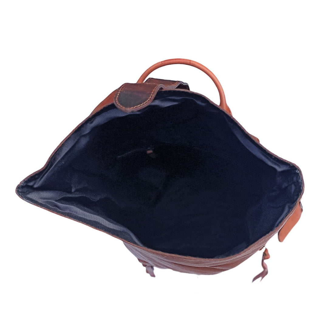 Deep Brown Leather Backpack