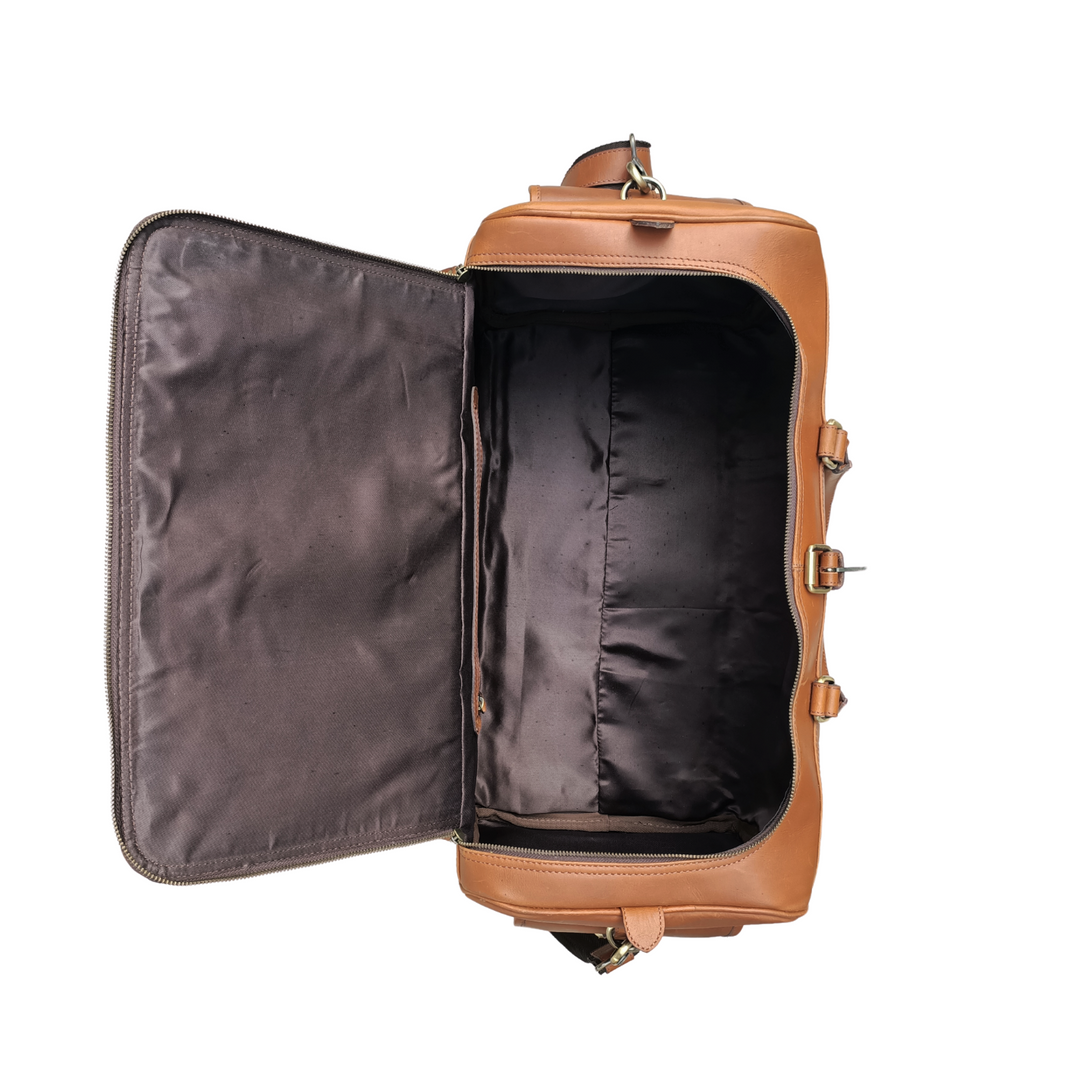 Tan Leather Travel Tote
