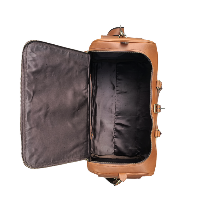 Tan Leather Travel Tote