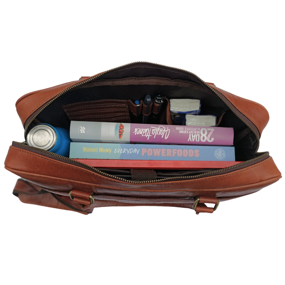 Tan Leather Laptop Bag