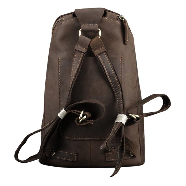 Retro Leather College Backpack