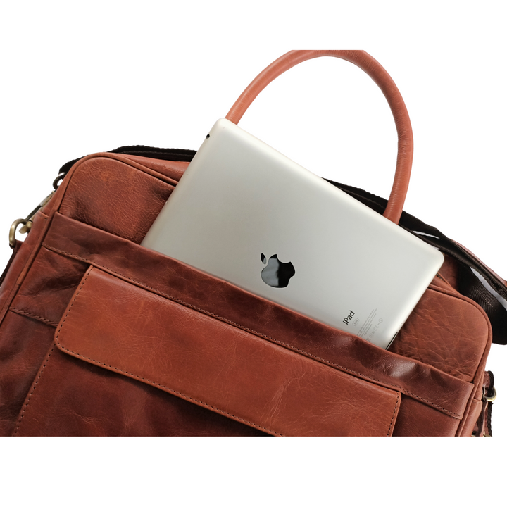 Tan Leather Laptop Bag