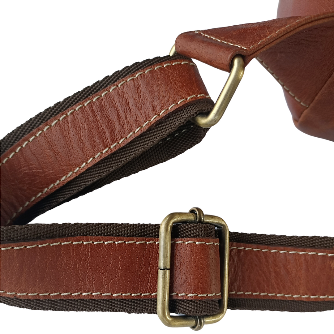 Compact Leather Travel Backpack