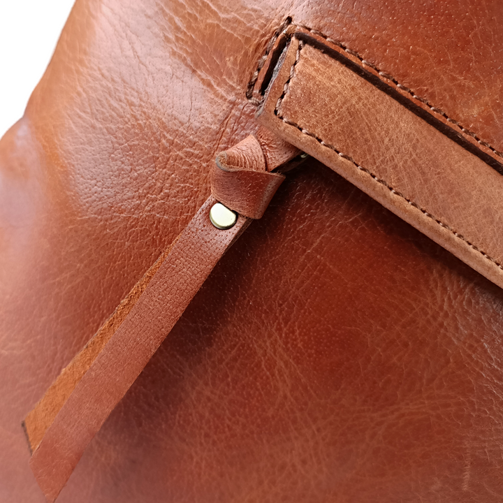 Deep Brown Leather Backpack