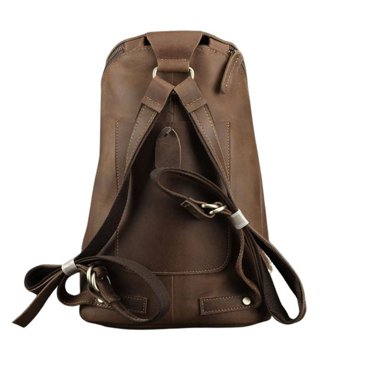 Retro Leather College Backpack
