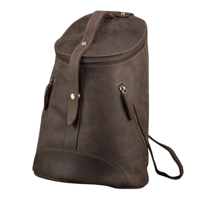 Retro Leather College Backpack