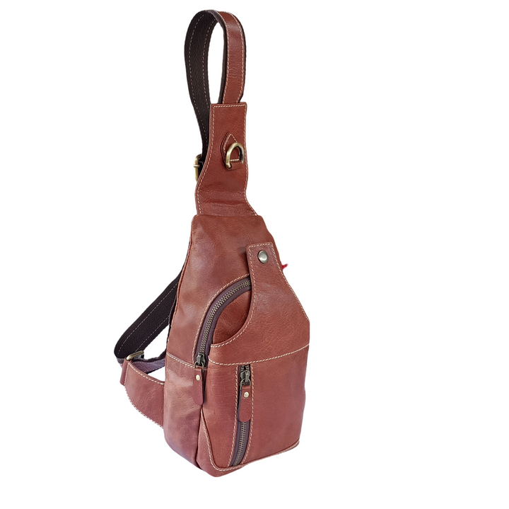 Compact Leather Travel Backpack