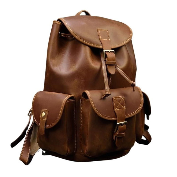 Unisex Distressed Leather Backpack