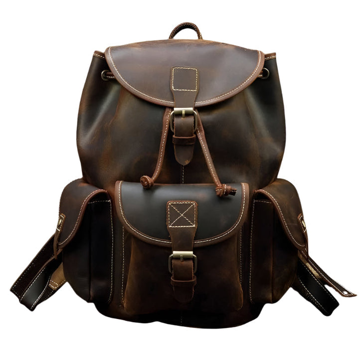 Unisex Distressed Leather Backpack