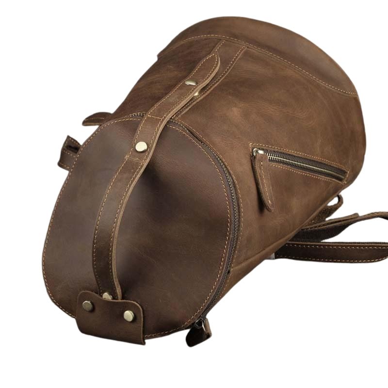 Retro Leather College Backpack