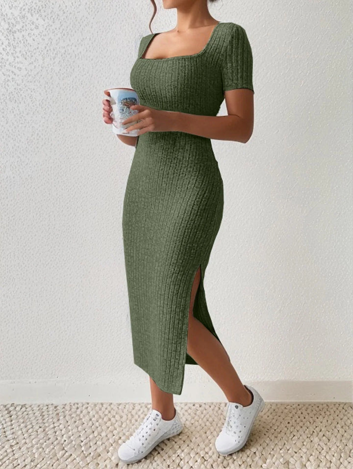 Raine | Square Neck Knitted Dress