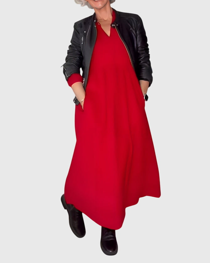 Amanda - Elegant V-Neck Maxi Dress