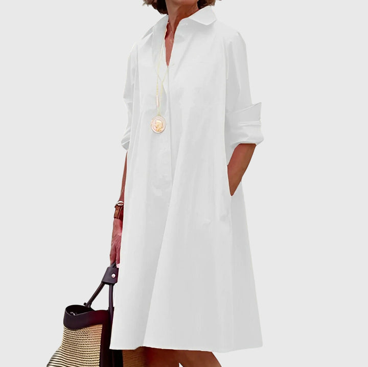 Carole - Women's Midi Dress with a Flowing Silhouette and Unmatched Comfort
