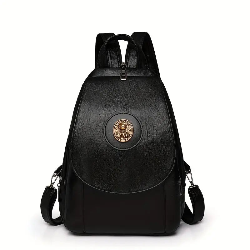 Mira's Retro Denim Backpack with Adjustable Straps