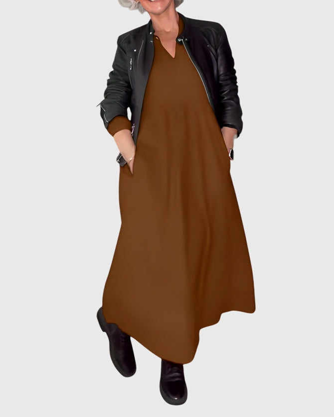 Amanda - Elegant V-Neck Maxi Dress