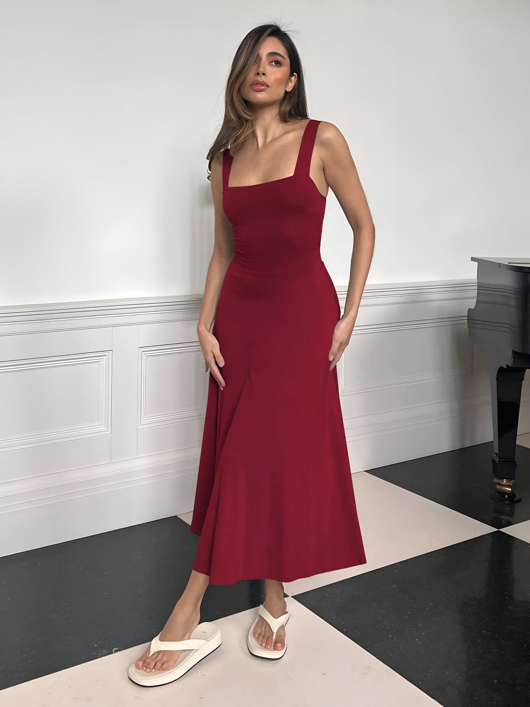 SIGLINDE FASHIONABLE MIDI DRESS