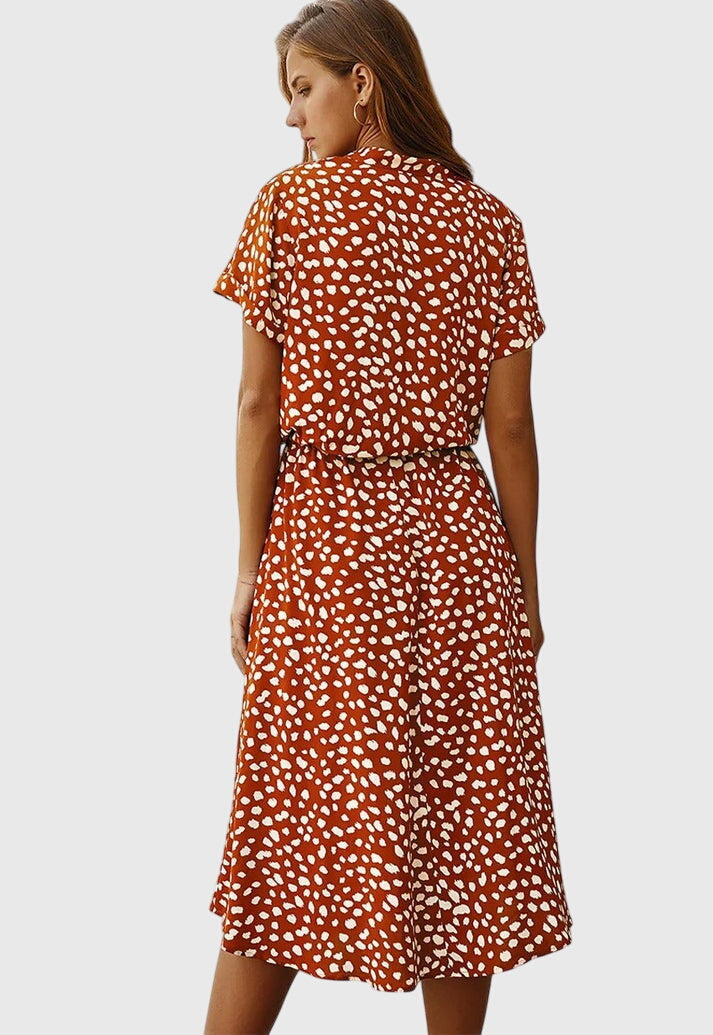 Amber | V-Neck Printed Dress
