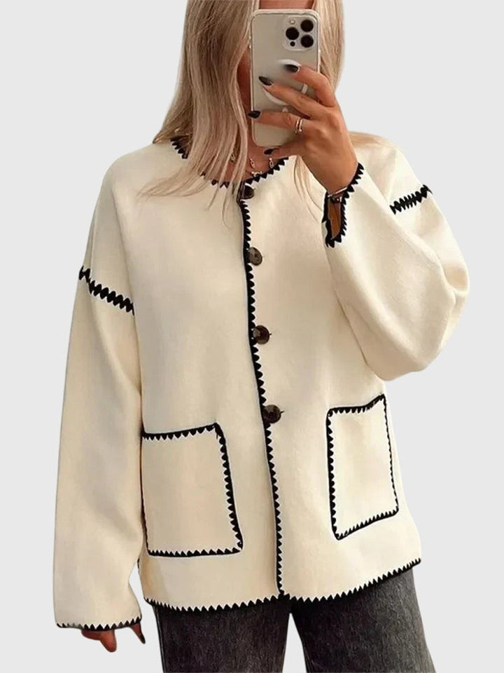 Aubrey | Warm & Stylish Contrast Cardigan
