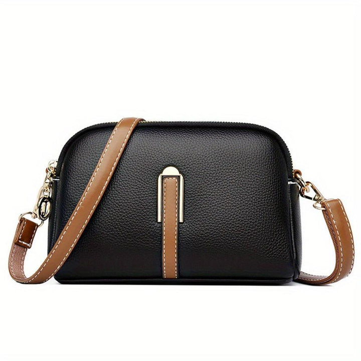Mila Litchi Embossed Print Crossbody Bag