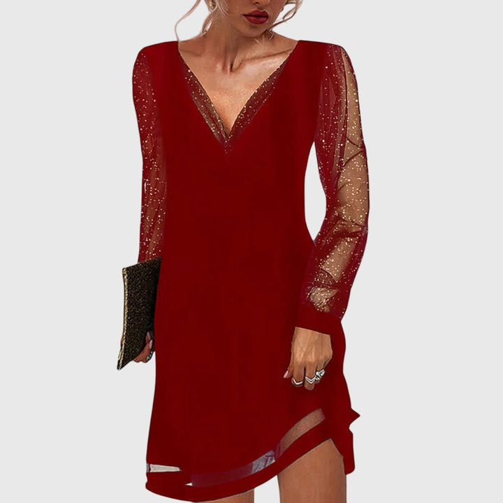 Ava - Chic V-Neck Elegance Dress