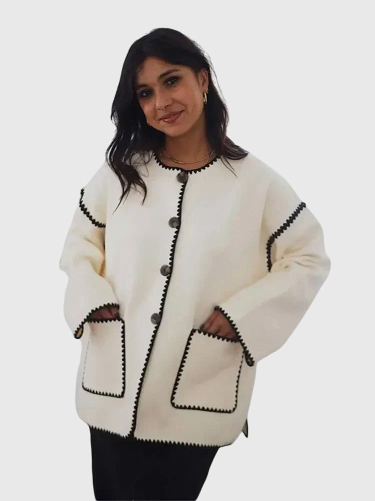 Aubrey | Warm & Stylish Contrast Cardigan