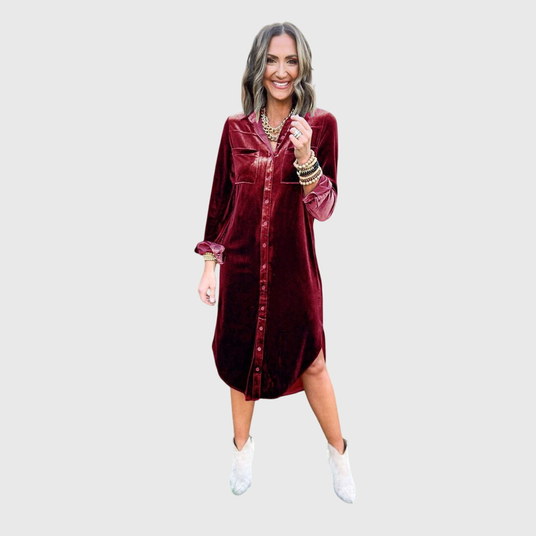 Camille - Relaxed Velvet Dress