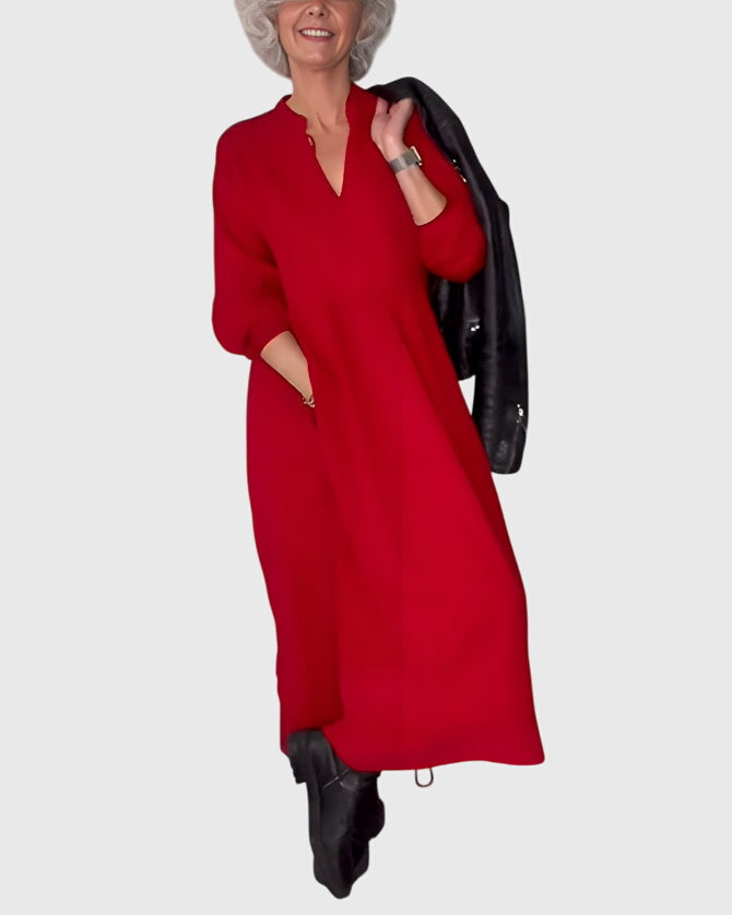 Amanda - Elegant V-Neck Maxi Dress