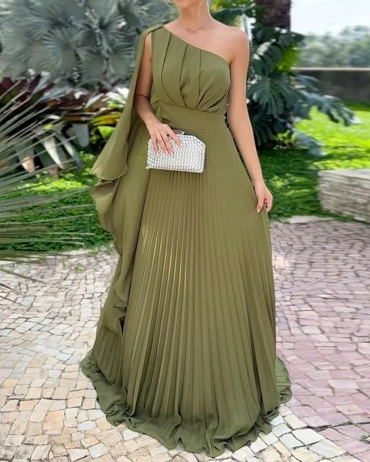 Araluen | Asymmetrical Pleated One-Shoulder Dress