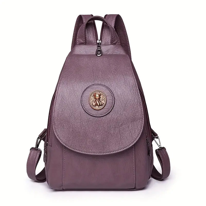 Mira's Retro Denim Backpack with Adjustable Straps