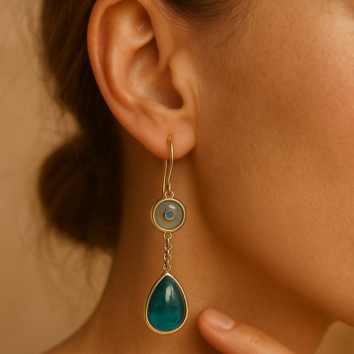 Calista | Blue Stone Drop Earrings