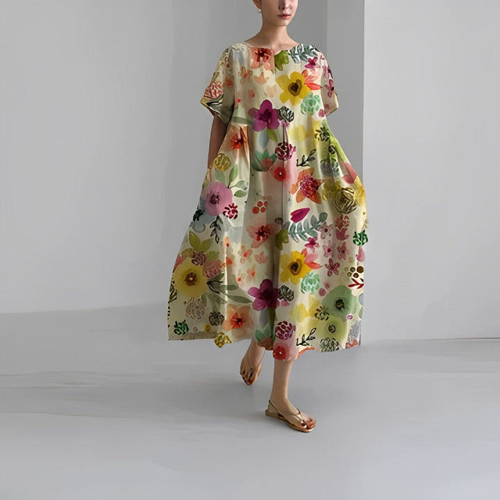 Claire™ – Floral Print Bohemian Dress