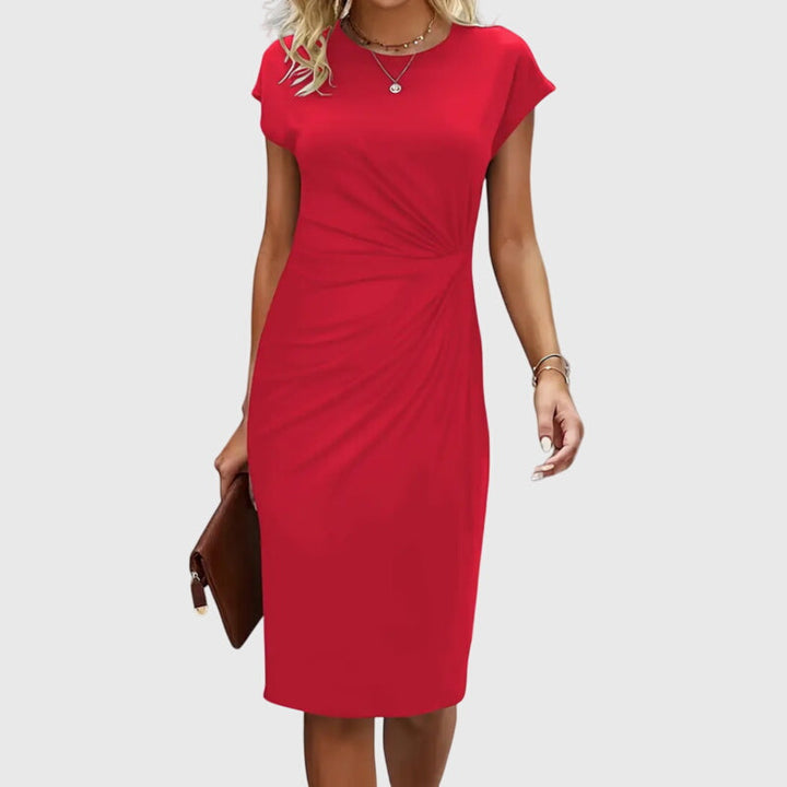 Anouk - Women's Short Sleeve Midi Dress for Formal Occasions