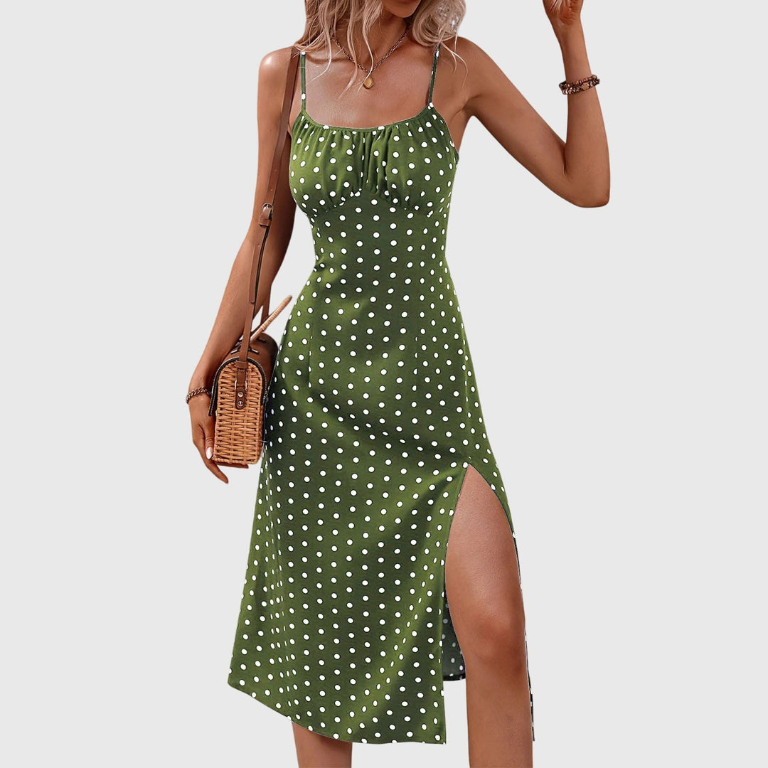 Aprille – Midi Dress with Polka Dot Print
