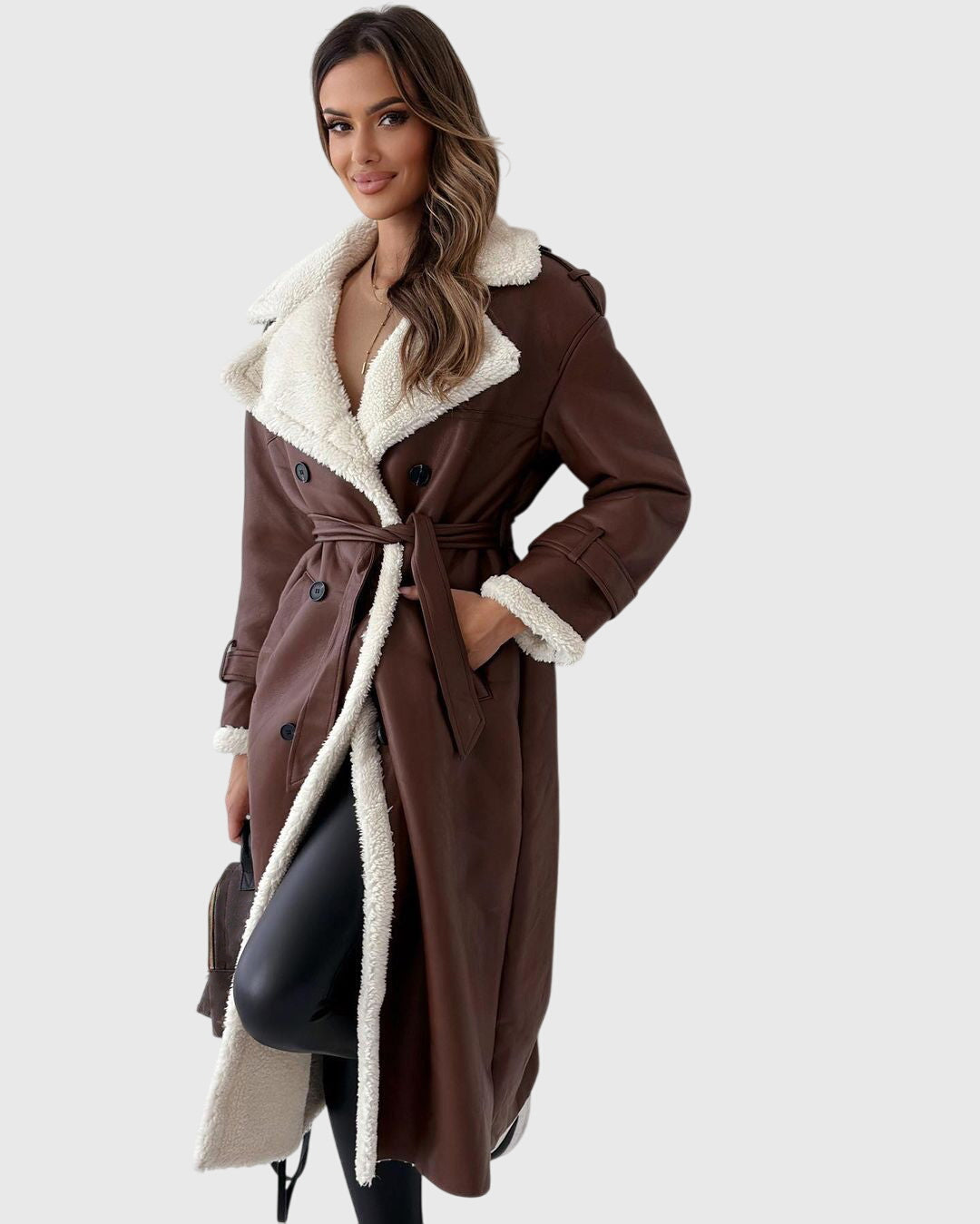 Beatrice - Long Coat with Borg Collar
