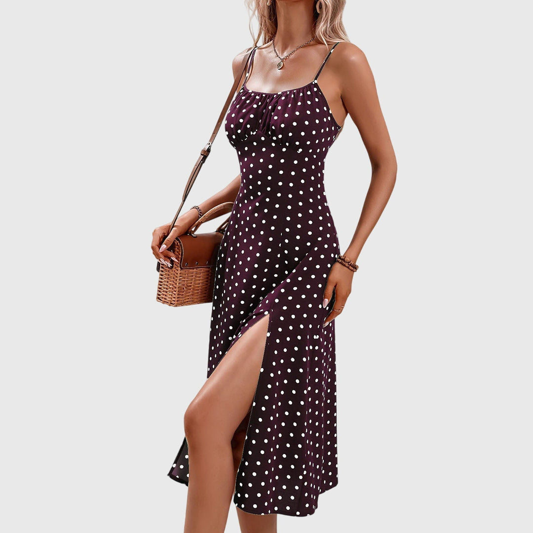 Aprille – Midi Dress with Polka Dot Print