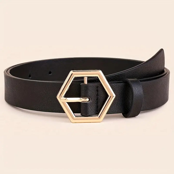 Elegant Fine Line Women's Belt Crafted from Genuine Leather
