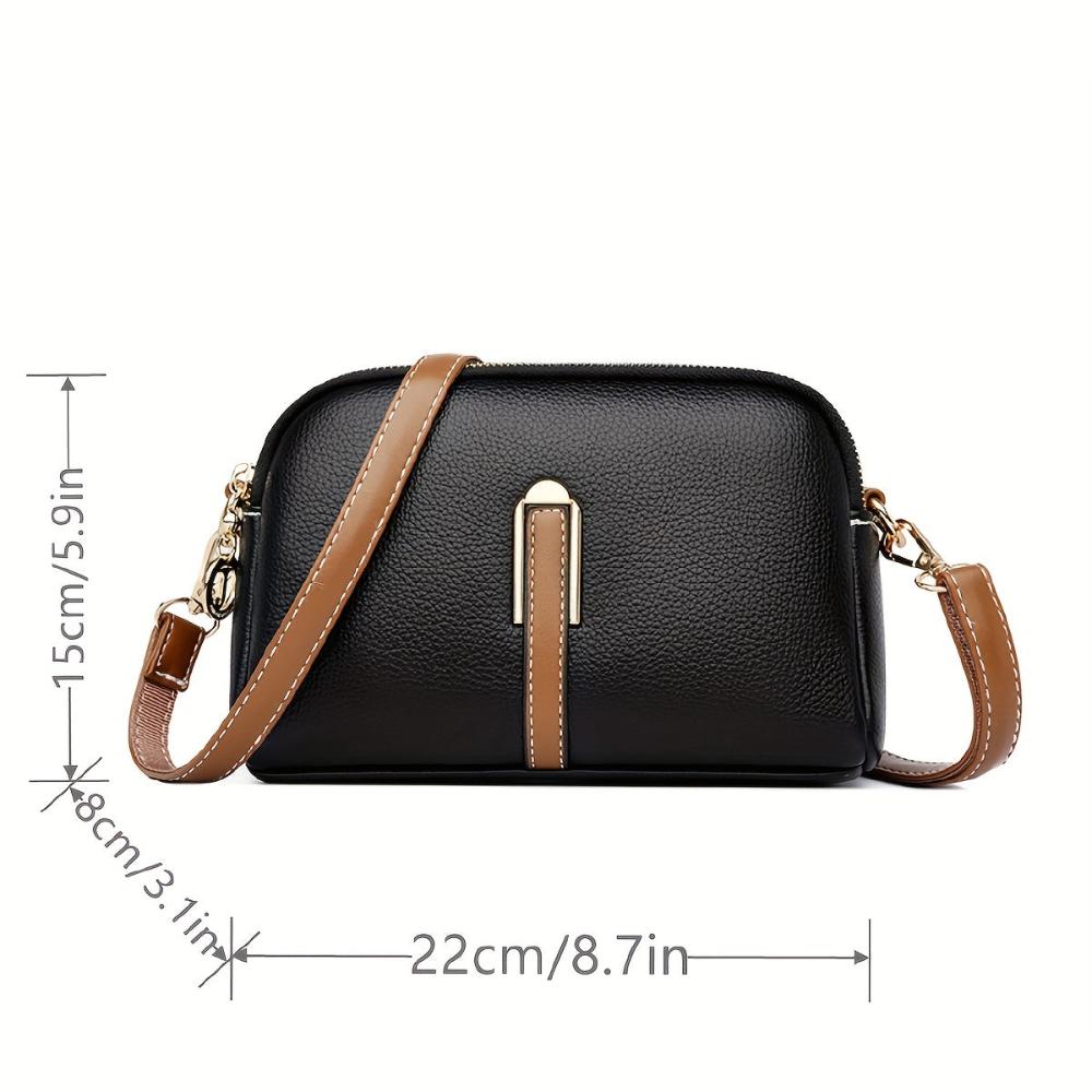 Mila Litchi Embossed Print Crossbody Bag