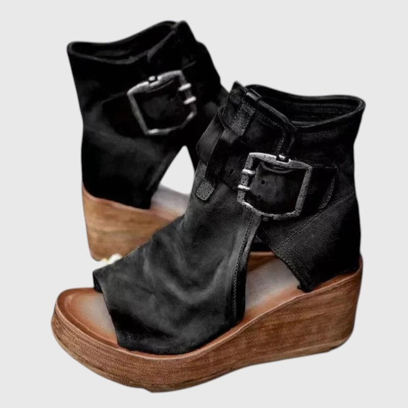 Cathy - Suede Ridge Ankle Boots
