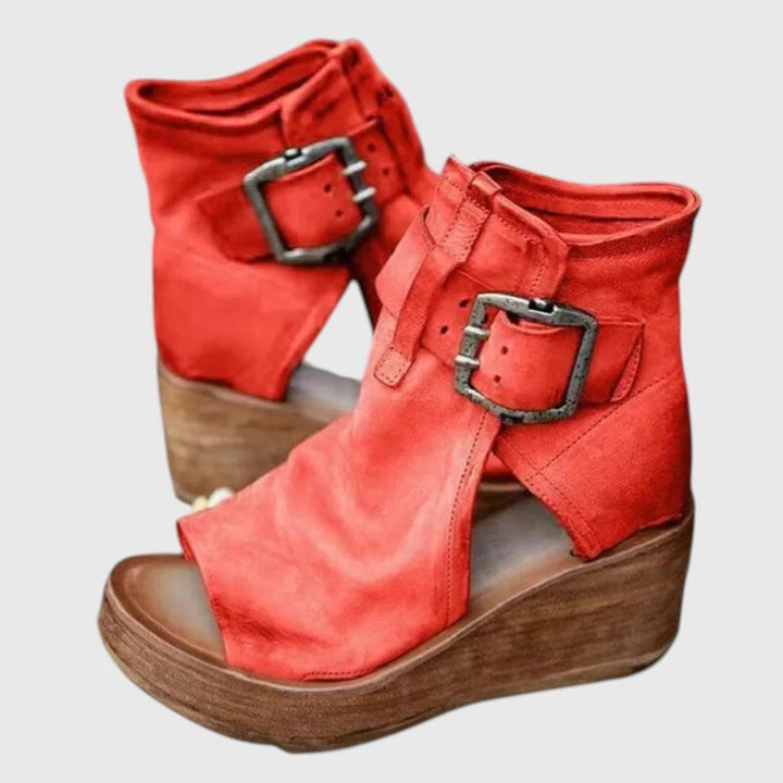 Cathy - Suede Ridge Ankle Boots