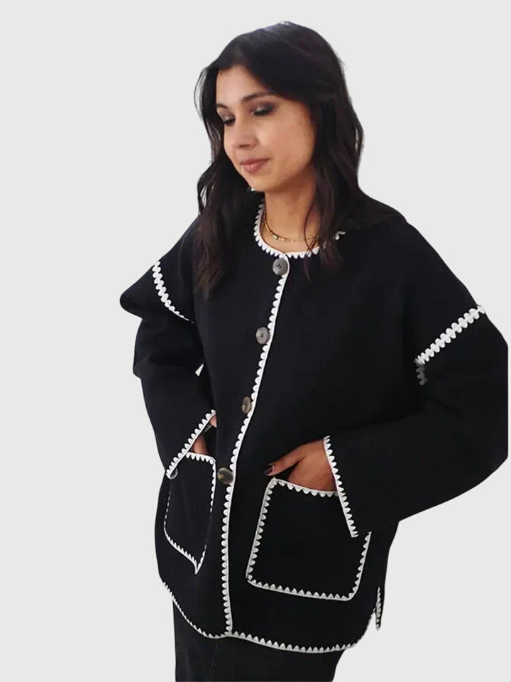 Aubrey | Warm & Stylish Contrast Cardigan