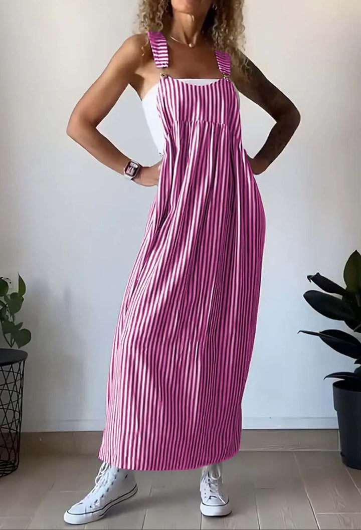 MARIELE STRIPED LONG DRESS