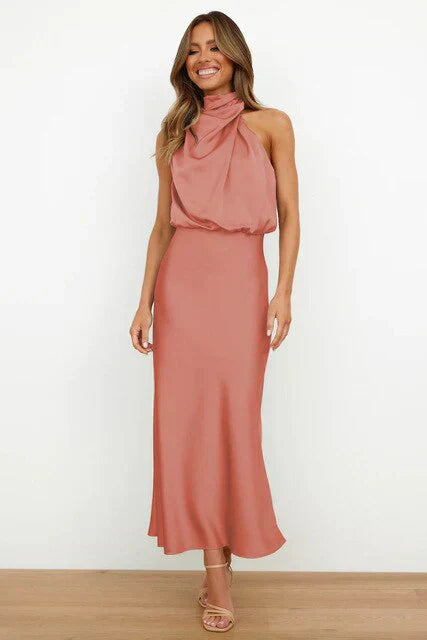 Laura | Sleeveless Dress with Stand Collar
